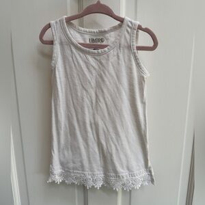 NWOT Limited Too 3T Girls White Lace Trim Tank Top Blouse